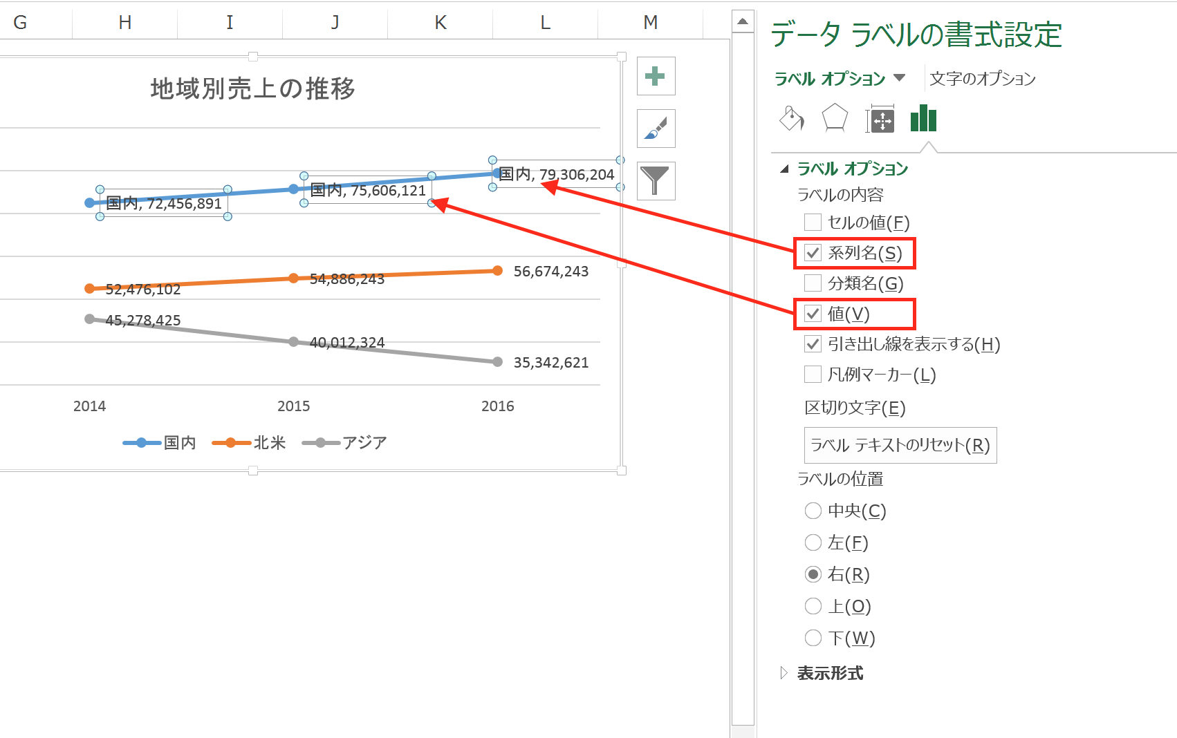 実務で使えるexcel入門セミナー 折れ線グラフの中に項目名を表示させる方法 実務で使えるexcel Word入門セミナー